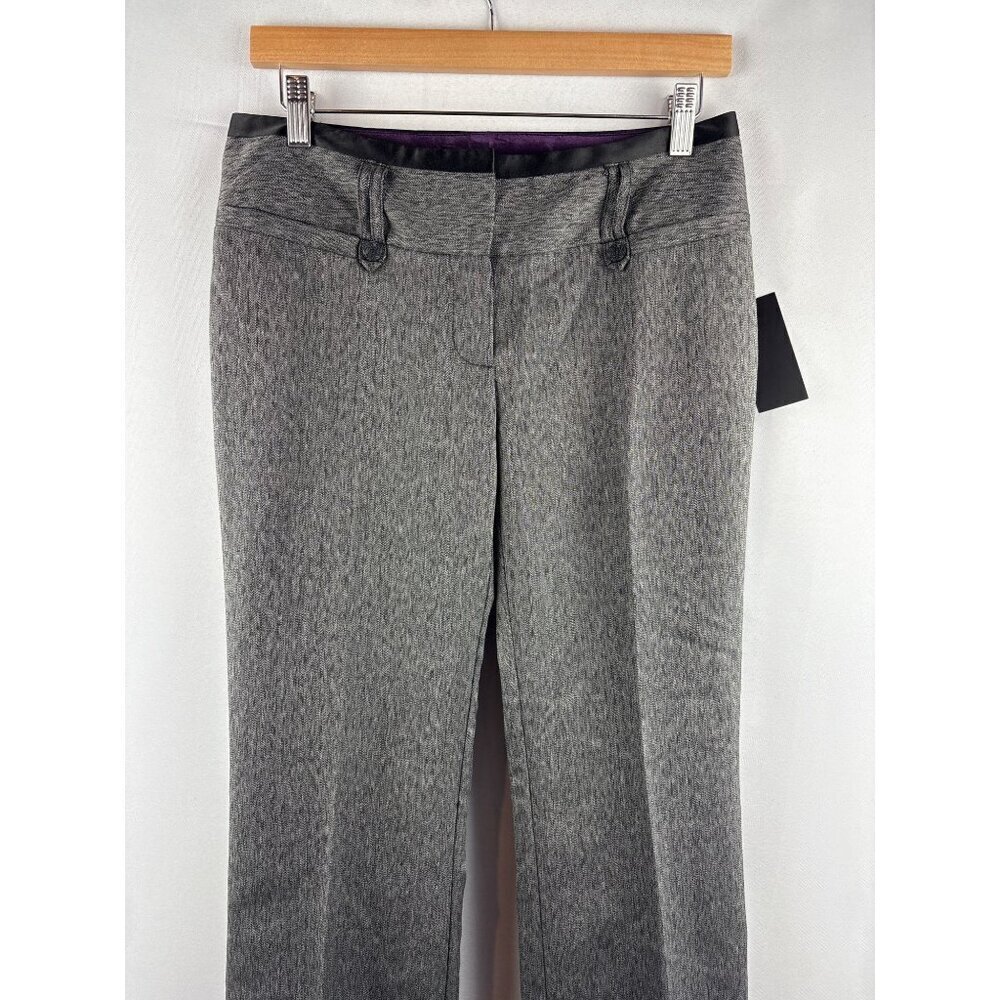 Stooshy Womens Herringbone Gray Dress Pants Size 5 Polyester/Rayon/Spandex